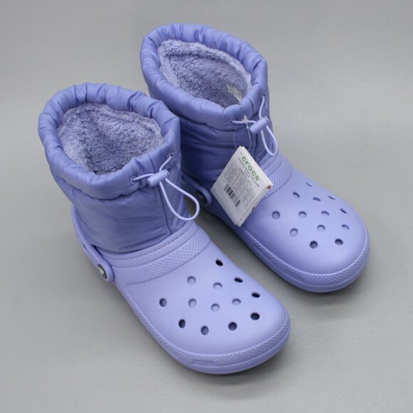 Crocs Ladies 10 Classic Lined Neo Puff Digital Violet Winter Boots - 206630-5PY - Picture 6 of 11